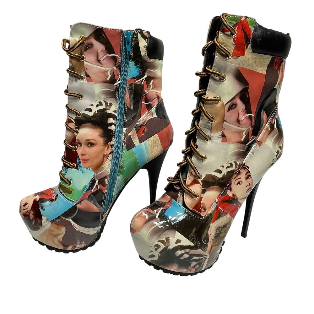 Shoe Republic Aubrey Hepburn Stiletto Platform Leather Heel Size 10 NWOT